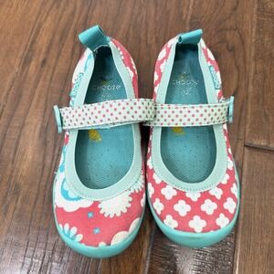 Chooze Mary Jane Floral Shoes Girls Kid 12 Mismatch Jump Blink Coral Stretch Art